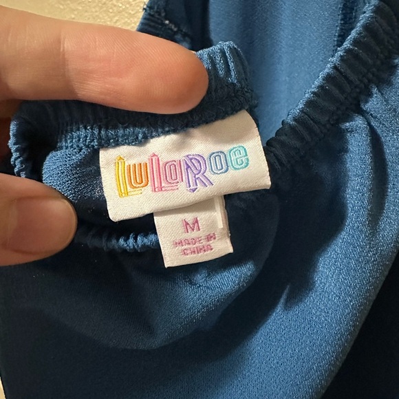 LuLaRoe Blue Romper with Ties and Open Back - Picture 6 of 6